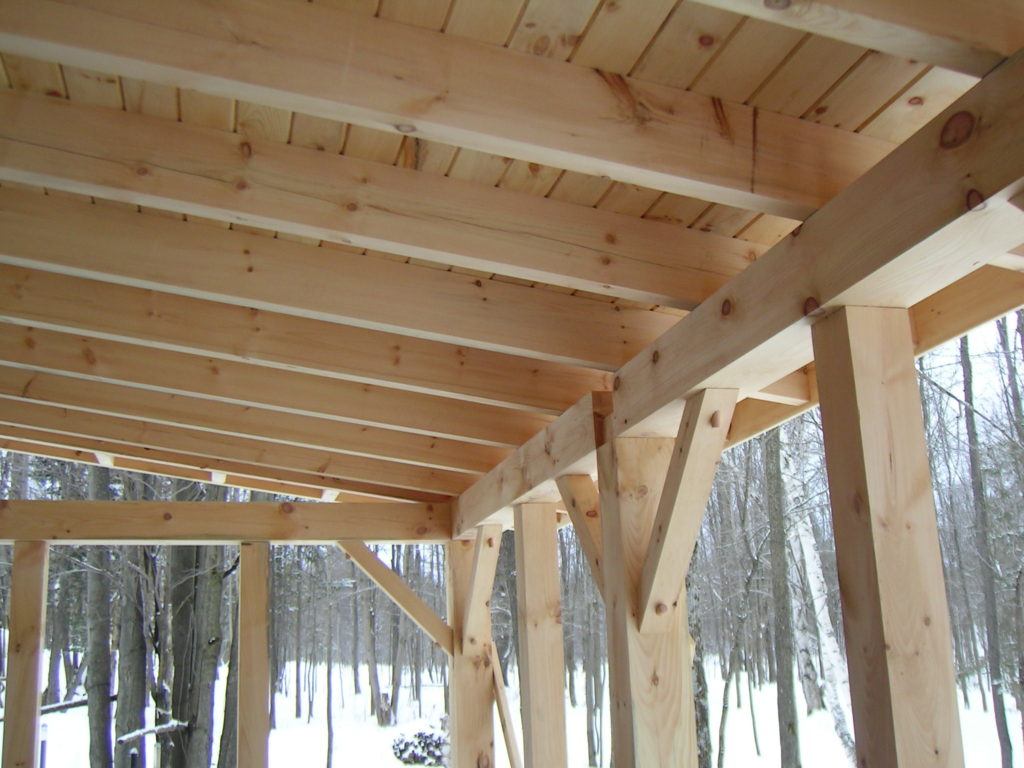 interior ceiling detail of wooden custom pergola